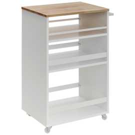 MID.YOU SERVÍROVACÍ VOZÍK, prírodná farba, biela, 50/78/38 cm.