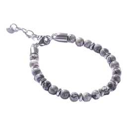 Marc Malone Pánsky korálkový náramok so šedým jaspisom MCGB5007.
