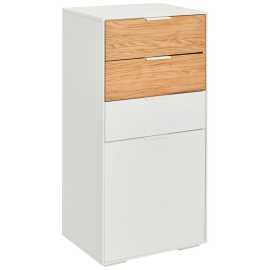 MID.YOU VYSOKÁ KOMODA, dub, biela, farba duba, 52/104/40 cm.