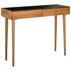 MID.YOU KONZOLOVÝ STOLÍK, dub, prírodná farba, čierna, 100/80/35 cm.