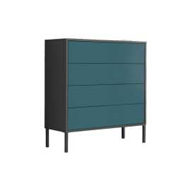 MID.YOU KOMODA, antracitová, petrolejová, 79/86/33 cm.