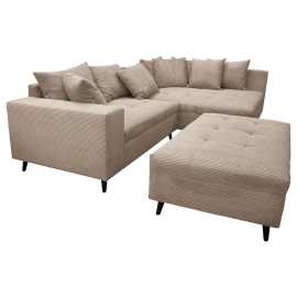 MID.YOU ROHOVÁ SEDACIA SÚPRAVA, textil, svetlohnedá.