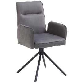 MID.YOU STOLIČKA S PODRÚČKAMI, kord, zamat, sivá, čierna.