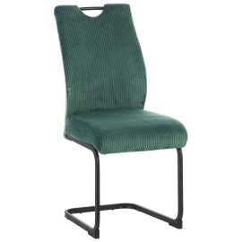 home24 STOLIČKA S PRUŽNÝM PODNOŽÍM, kord, zelená.