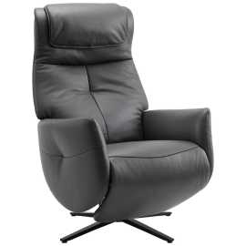 Xora MASÁŽNE KRESLO, kov, textil, koža, čierna, tmavosivá.