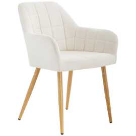 MID.YOU STOLIČKA S PODRÚČKAMI, železo, zamat, béžová.