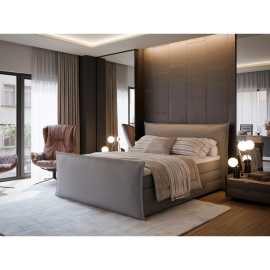 MID.YOU BOXSPRINGOVÁ POSTEĽ, 180/200 cm, strieborná.