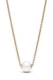 Pandora Pozlátený náhrdelník so sladkovodnou perlou Shine Timeless 363167C01-45.