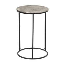 PRÍRUČNÝ STOLÍK, čierna, strieborná.