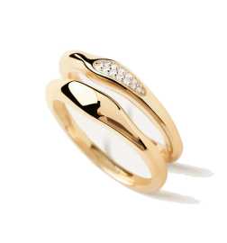 PDPAOLA Sada pozlátených prsteňov Onda Essentials AN01-C21 52 mm.