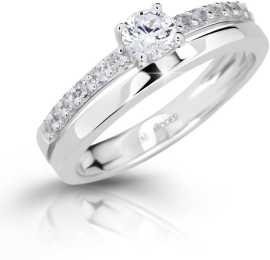 Modesi Slušivý prsteň so zirkónmi M11102 53 mm.