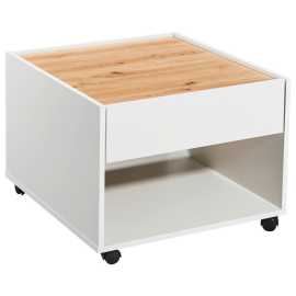 Boxxx KONFERENČNÝ STOLÍK, biela, dub artisan, kompozitné drevo, 60/60/45 cm.