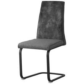 MID.YOU STOLIČKA S PRUŽNÝM PODNOŽÍM, mikrovlákno, vzhľad ľanu, tmavosivá.