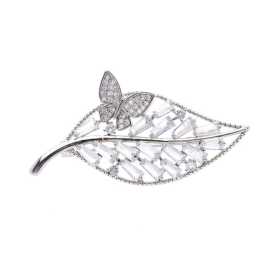 Oliver Weber Krásna brošňa s kryštálmi Leafy 58066.