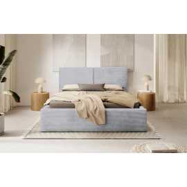 MID.YOU ČALÚNENÁ POSTEĽ, 140/200 cm, svetlosivá.