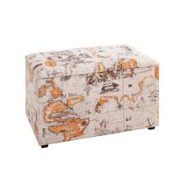 Carryhome LAVICA S ÚLOŽNÝM PRIESTOROM, textil, kompozitné drevo, 65/42/40 cm.