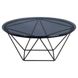 Boxxx KONFERENČNÝ STOLÍK, sivá, čierna, kov, sklo, 70/70/30 cm.