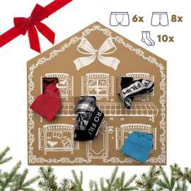 Herren-Adventskalender Pietro Filipi (24PXV1) XL.
Öffnen Sie jeden Tag ein Fenster und gönnen Sie sich Unterwäsche, die zeitloses Design, hochwertige Materialien und Komfort vereint, auf den Sie sich verlassen können.
Ein exklusives Geschenk mit Stil
Vergessen Sie Schokolade – dieser Adventskalender bietet viel mehr.
Was ist darin versteckt?

6× Pietro Filipi Shorts
8× Pietro Filipi Boxer

3 davon mit Ballhalter für zusätzlichen Halt und Komfort

10x Pietro Filipi hohe Socken

Sie erhalten Shorts und Boxershorts in der von Ihnen gewählten Größe.
Pietro Filipi – unsere Marke, Ihr Komfort
Die Marke Pietro Filipi ist Teil unseres privaten Angebots.

Waschen: Boxershorts werden bei 40°C gewaschen, der idealen Temperatur, um Schmutz zu entfernen und die Qualität des Materials zu erhalten.
Trocknen: Sie können sie im Wäschetrockner trocknen, allerdings bei niedriger Temperatur, um das Elastan nicht zu beschädigen oder den Stoff nicht einzuschrumpfen.
Bügeln: Falls erforderlich, können Sie die Boxershorts bei einer für Baumwolle geeigneten niedrigen Temperatur bügeln.

Tip: Werden Sie mit den Tipps in unserem Artikel zum Experten für die Pflege von Dessous und geben Sie Ihren Lieblingsstücken die Pflege, die sie verdienen.