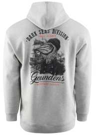 Grundéns mikina dark seas x grundens portsmith hoodie athletic heater - xl.
 Vlastnosti: •teplá a pohodlná zmes bavlny a polyesteru s mäkkou fleecovou vnútornou stranou •kvalitná a unikátna grafika na chrbte •Grundéns strih a materiál •ľahká starostlivosť o oblečenie