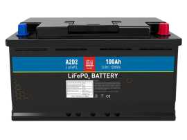A2d2 batéria lifepo4 12,8 v 100ah f15 self-heat car battery case gotion cells.
 Batérie LiFePO4 sú univerzálne bezúdržbové batérie určené pre karavany, lode, fotovoltaiku, pohony s elektromotormi, vozíky a mnoho ďalších aplikácií.
 Elektronické riadenie batérie BMS kontroluje a vyrovnáva jednotlivé články batérie a chráni batériu proti podvybitiu a prebitiu.
 Batérie majú zabudovaný systém vyhrievania pre možnosť nabíjania v extrémne nízkych teplotách, obsahujú kvalitné značkové články Gotion a BMS značky JBD.
 Batéria je vybavená servisnou Bluetooth komunikáciou.
 Parametre: •Konektory: F15 •Napätie: 12,8V •Kapacita: 100Ah •Energia: 1280Wh •Značka článkov: Gotion •Značka BMS: JBD •Rozmery (d x š x v): 355 x 175 x 188mm •Hmotnosť: 9,6kg •Vyhrievanie batérie: Áno •Návod