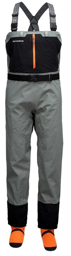 Grundéns prsačky men´s bedrock stockingfoot wader sagebrush - large king 9-11.
 Bedrock Stockingfoot Wader sú vyrábané tak, aby ste sa v nich mohli ľahko pohybovať.
 Hlavné vlastnosti: •Ultra-pevný 100% nylonový vonkajší materiál s štvorvrstvovou laminac.
 Špecifikácia produktu: •Materiál: Ultra-pevná 100% nylonová vonkajšia látka so štvorvrstvovým bi-komponentným laminátom odolným proti prepichnutiu •Vodotesnosť: Cez 30K pri ponorení •Pohodlie: Grundéns vzor pre ľahký pohyb na rieke i mimo nej •Ponožky: Anatomicky tvarované, veľkostne špecifické s TiAlpha zahrievacím neoprénom •Úložný priestor: Vertikálne zipsové vrecká na hrudi, vodeodolné zipsové vrecká na ohrievanie rúk •Ochranné manžety: Strečové, na nohaviciach •Bezpečnostný pás: 38 mm vysoký stretch bezpečnostný brodiaci pás