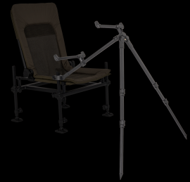 Korum stojan progress tripod feeder arm 2 rod.
 Predné nohy je možné nastaviť takmer do akéhokoľvek uhla a ich výšku je možné regulovať pomocou aretačných páčok.
 Dĺžka predných nôh: 60-120 cm.