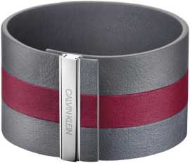 Calvin Klein Šedočervený kožený náramok Rebel KJ9KAB09010 6 cm - XS.