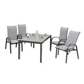 Gardenson SÚPRAVA ZÁHRADNÉHO NÁBYTKU 5-dielne, kov, sklo, textil.