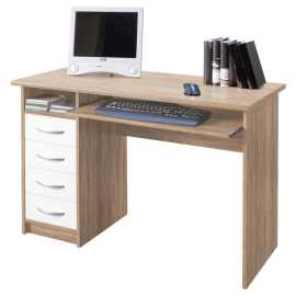 Livetastic PC STÔL, biela, dub sonoma, 110/75/55 cm.