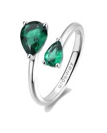 Brosway Strieborný otvorený prsteň Life Green Fancy FLG114 52 mm.