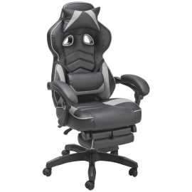 Livetastic HERNÁ STOLIČKA, vzhľad kože, mikrovlákno, sivá, čierna.