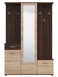 Predsieňová stena madeline - sonoma tmavá/dub sonoma.

 

Policové časti skriniek poslúži na odloženie obuvi a na háčiky odložíte bundy, kabáty alebo šatky.

 

Predsieňovú zostavu Madeline v inom farebnom prevedení nájdete nižšie v súvisiacich produktoch.