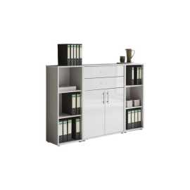 MID.YOU SKRINKA NA DOKUMENTY, sivá, biela s vysokým leskom, 172,6/113,6/33 cm.