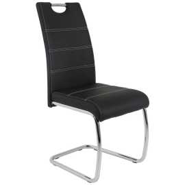 Carryhome STOLIČKA S PRUŽNÝM PODNOŽÍM, vzhľad kože, čierna.