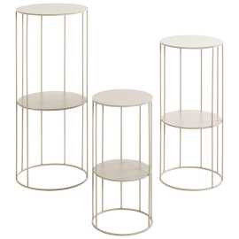 SADA PRÍRUČNÝCH STOLÍKOV, svetlosivá.