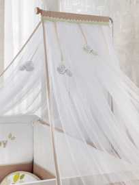 Nebesia nad postieľku ellie - biela/svetlo hnedá.