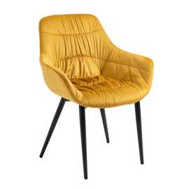 Livetastic STOLIČKA S PODRÚČKAMI, zamat, horčicovožltá.