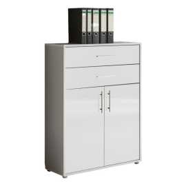 MID.YOU SKRINKA NA DOKUMENTY, sivá, biela s vysokým leskom, 84,5/114/33 cm.