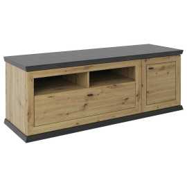 Hom`in TV DIEL, tmavosivá, dub artisan, 150/55,6/50 cm.