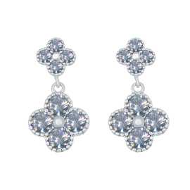 CRYSTalp Nádherné náušnice s čírymi kvietkami 42289.WHI.R.