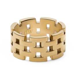 Daniel Wellington Úchvatný pozlátený prsteň z ocele 5-Link DW0040100 60 mm.