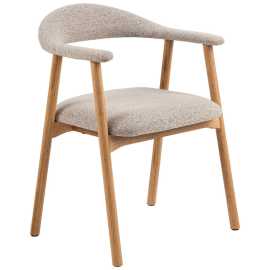 MID.YOU STOLIČKA S PODRÚČKAMI, buklé, sivobéžová.