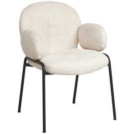 MID.YOU STOLIČKA S PODRÚČKAMI, železo, vzhľad ľanu, čierna, béžová.