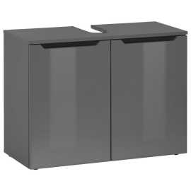 home24 SKRINKA POD UMÝVADLO, čierna, antracitová s vysokým leskom, antracitová,.