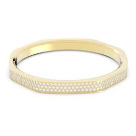 Swarovski Blyštivý pozlátený pevný náramok Dextera 5639201 XL (6,6 x 5,3 cm).
