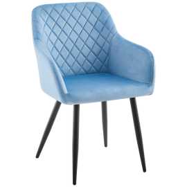 Ti'me STOLIČKA S PODRÚČKAMI, železo, tkaná textília, čierna, svetlomodrá.