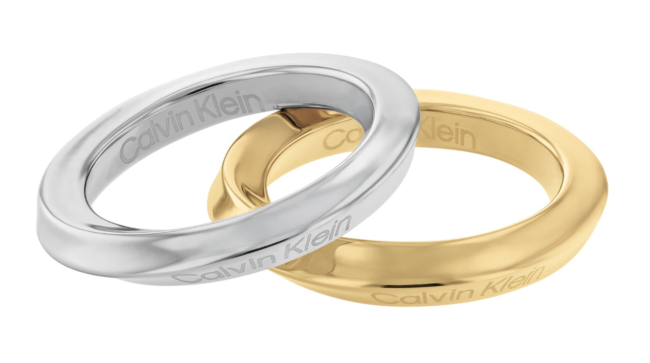 Calvin Klein Elegantná súprava oceľových prsteňov Sculptural 35000330 52 mm.