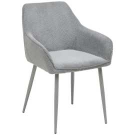 MID.YOU STOLIČKA S PODRÚČKAMI, železo, tkaná textília, sivá.