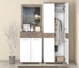 Predsieň ii orson - biela/dub tmavý nebraska.

 

 

Funkčná dvojdverová predsieňová skriňa Orson zútulní váš domov a poskytne dostatok úložného priestoru na uloženie vašich zvrškov.

 

Praktická dvojdverová predsieňová skrinka Orson s jednou zásuvkou poskytne dostatok úložného priestoru na uloženie obuvi či iných vecí potrebných pre vašu predsieň.

 

Závesné zrkadlo Orson výborne poslúži na predodchodovú kontrolu vzhľadu.

 

 

Predsieň I Orson sa skladá z týchto prvkov:


	Skriňa Orson-biela/dub tmavý Nebraska - 68x189x35cm (š, v, h)
	Skrinka Orson-biela/dub tmavý Nebraska - 68x98x35cm (š, v, h)
	Zrkadlá Orson-biela/dub tmavý Nebraska - 68x78x18cm (š, v, h)


 


Všetky produkty z kolekcie Orson nájdete nižšie v súvisiacich produktoch.