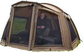 Starbaits bivak sentinel one man continental.
 Technické parametre: •Nepremokavá a priedušná tkanina •Vodný stĺpec 10000 mm •Rýchle rozloženie vďaka Spider Lock konštrukcii z 16 mm tyčí •Teleskopické podperné 19 mm tyče s dvojitou aretáciou •Podlepené švy s dvojitým prešitím pre maximálnu pevnosť •Spoľahlivé a odolné zipsy •Jednodielna robustná podlaha pripevnená zipsom •Kovové očká •Otváranie dverí v oboch smeroch •Klipy na uchytenie dverí •6 moskytiérových okien so zatváraním proti dažďu na zips a istením suchým zipsom •Klipy na uchytenie zatváracích panelov na okná •Predný panel je možné kompletne otvoriť •2 úchyty na prúty na suchý zips •Pevné zavrtávacie kolíky